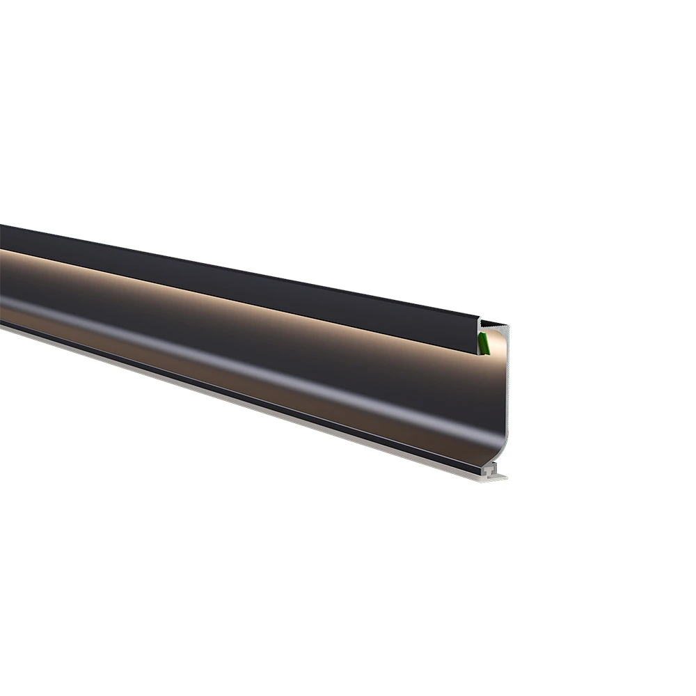 [woo:1105] Плінтус прихованого монтажу 60x15x2700 мм RAL Чорний з LED