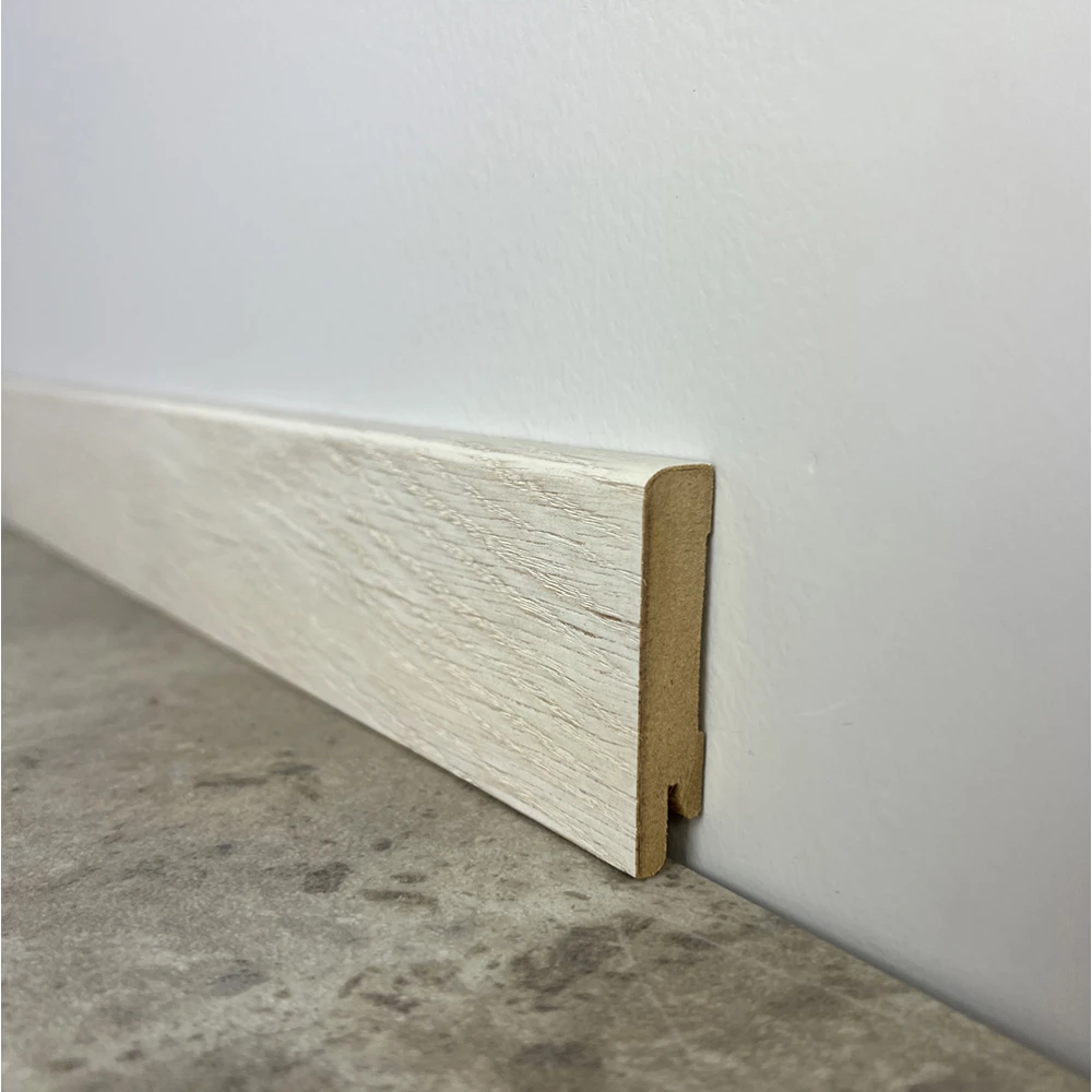 [woo:1997] Плінтус МДФ шпонований Дуб крижаний 60х12х2000 мм. MDF-D6003